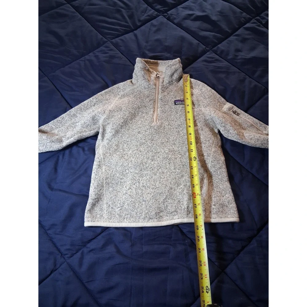 Patagonia Kids Better Sweater 1/4 Zip Fleece Pullover Oatmeal Heather Small 7-8
